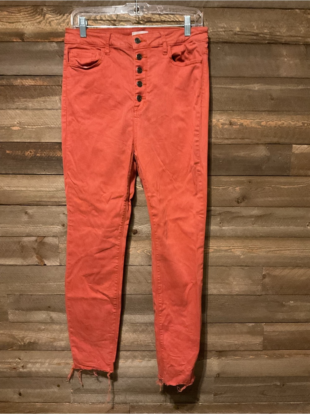 CELLO Burnt Orange Button Fly Skinny Jeans Size 13